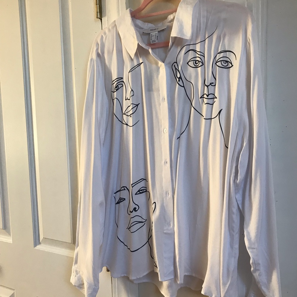 Abstract Line Art Tailored Dress Shirt